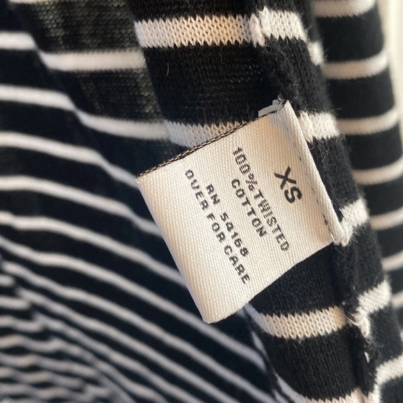 Elliot Lauren black white striped open duster sweater‎ size XS knit cozy - Picture 4 of 4